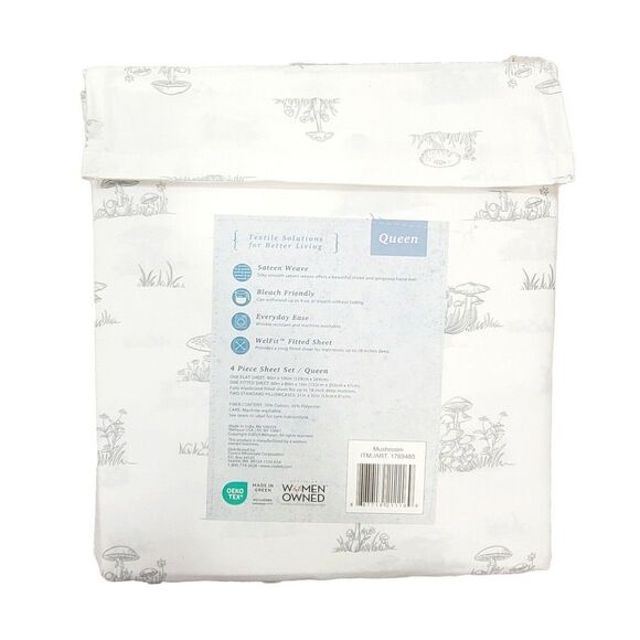 Welhome Cotton Rich Sateen 320TC Classic Mushroom 4pc Sheet Set - Picture 5 of 11